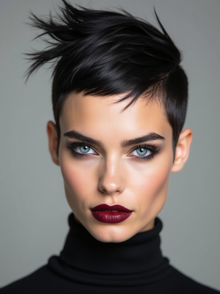 sharp temple fade undercut pixie