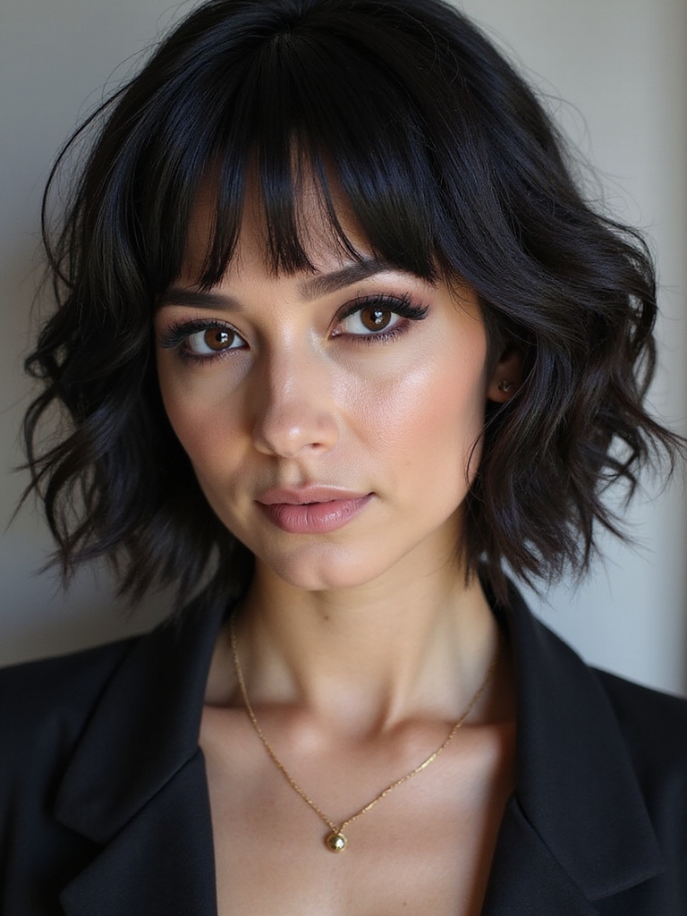 shattered bob with feathery tips