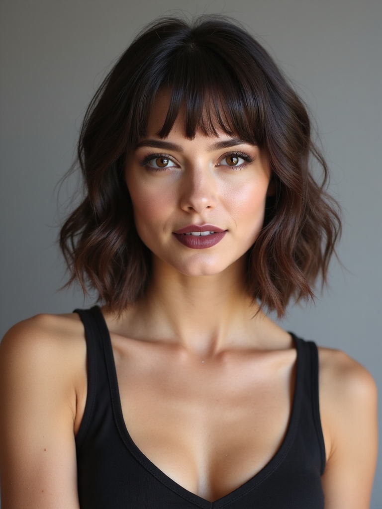A shoulder-grazing mid brown bob