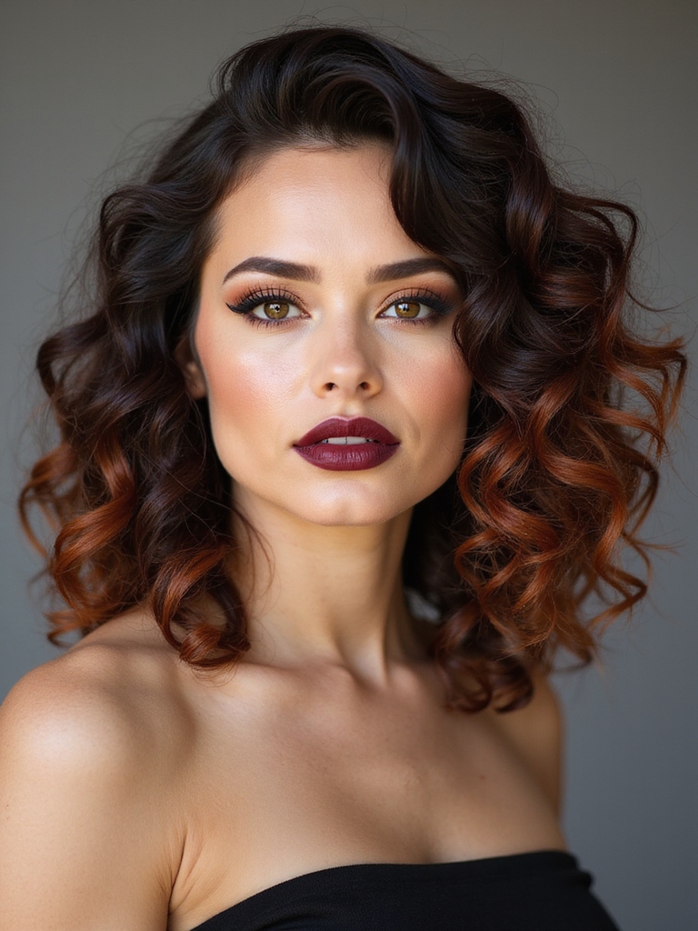 Curly short-shoulder layers