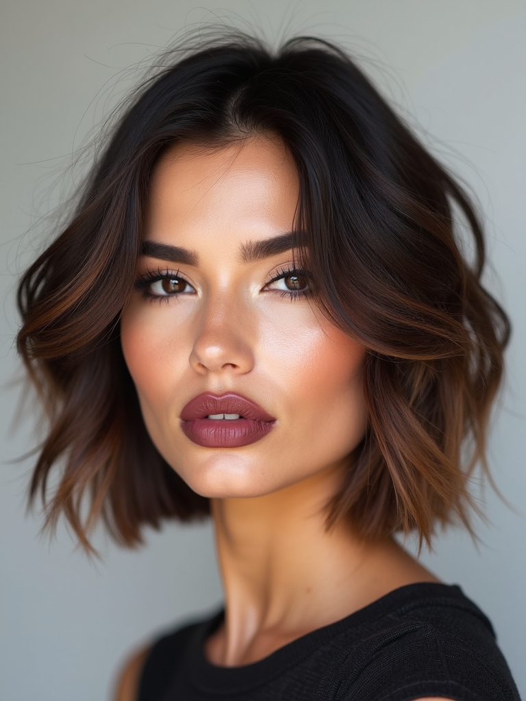 shoulder length precision face framing