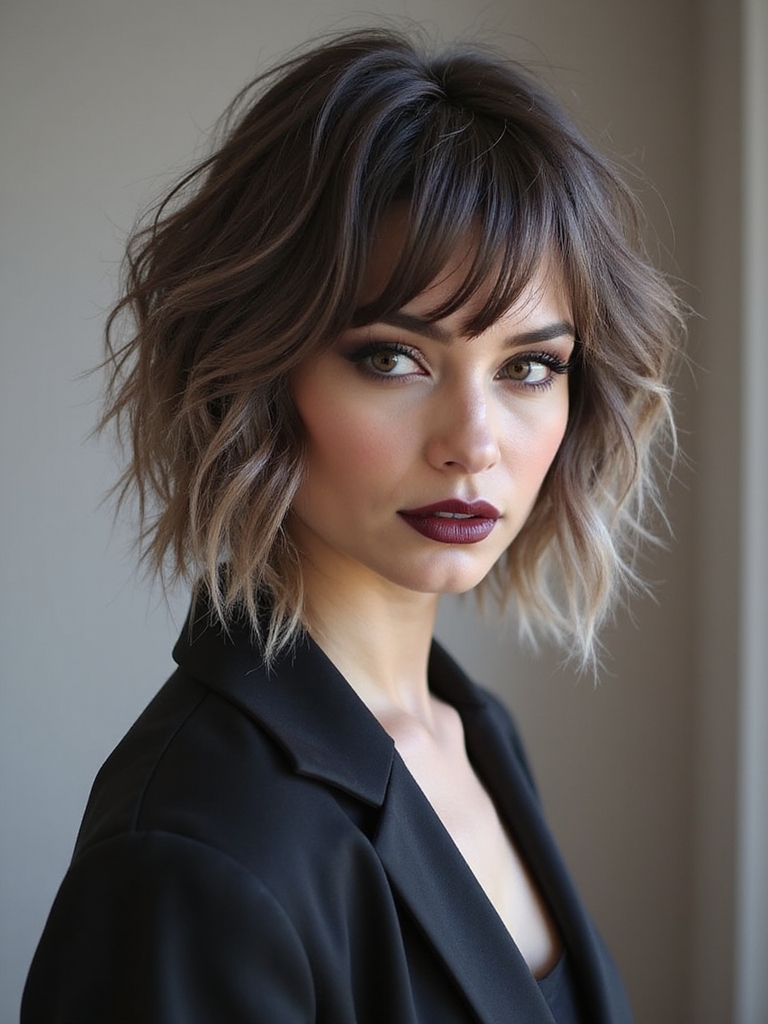 shoulder length shattered wispy wolf cut