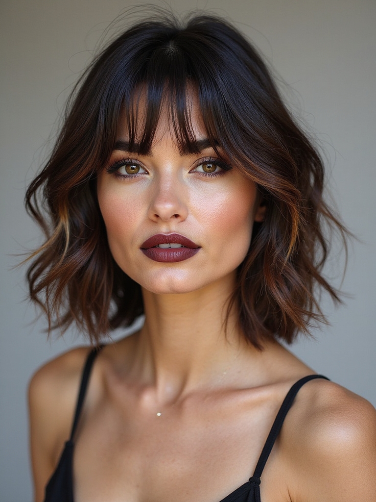 shoulder length soft layered wolf