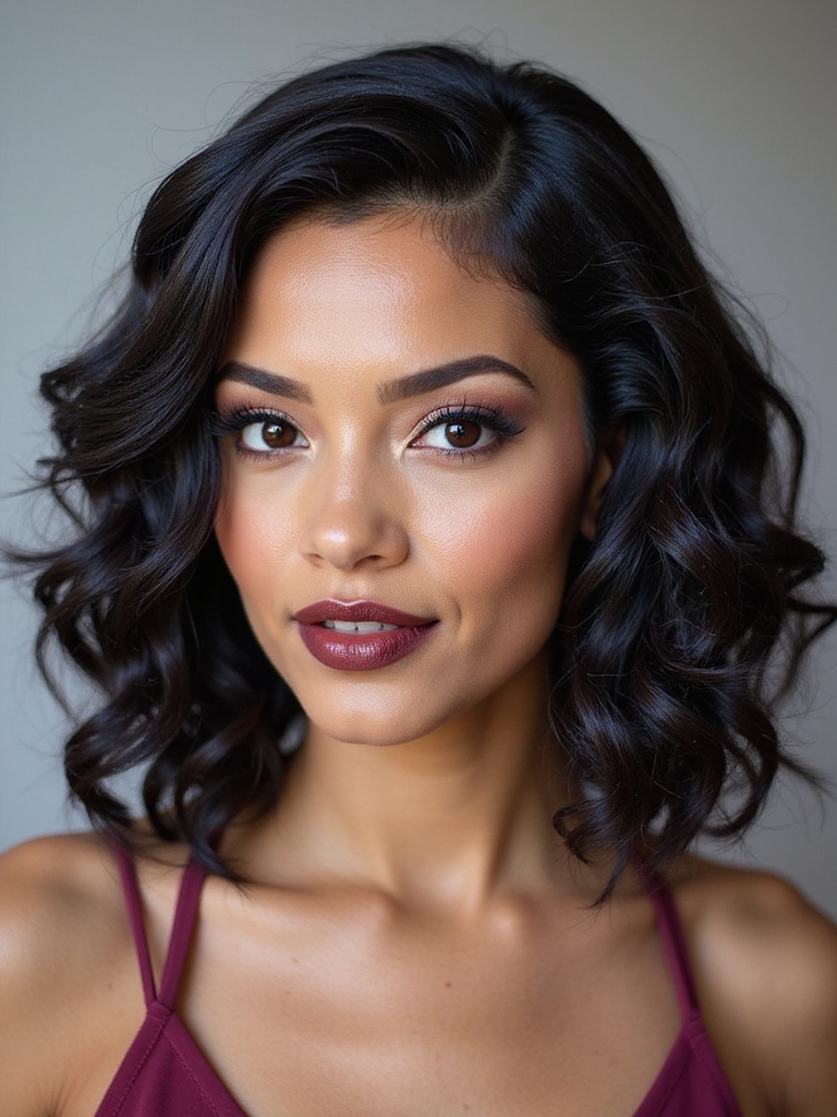 side part knotless bob curls