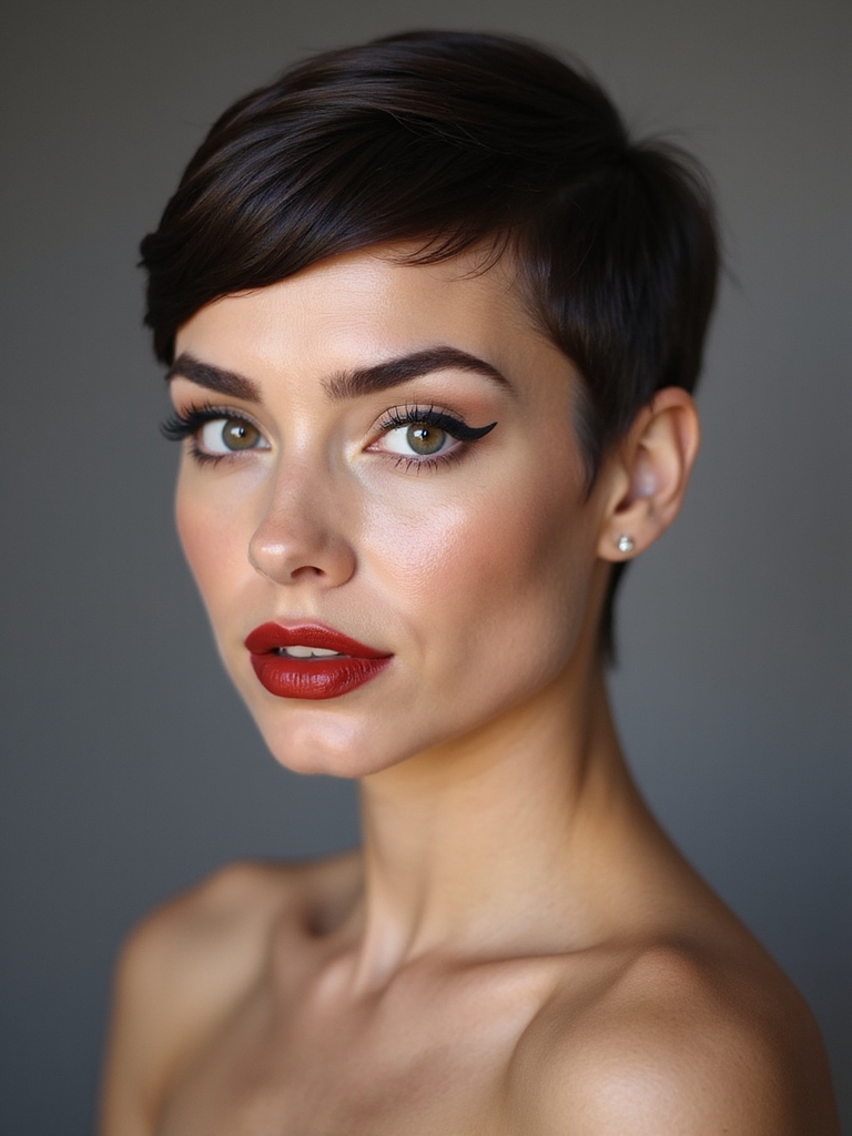 side swept glassy precision nape
