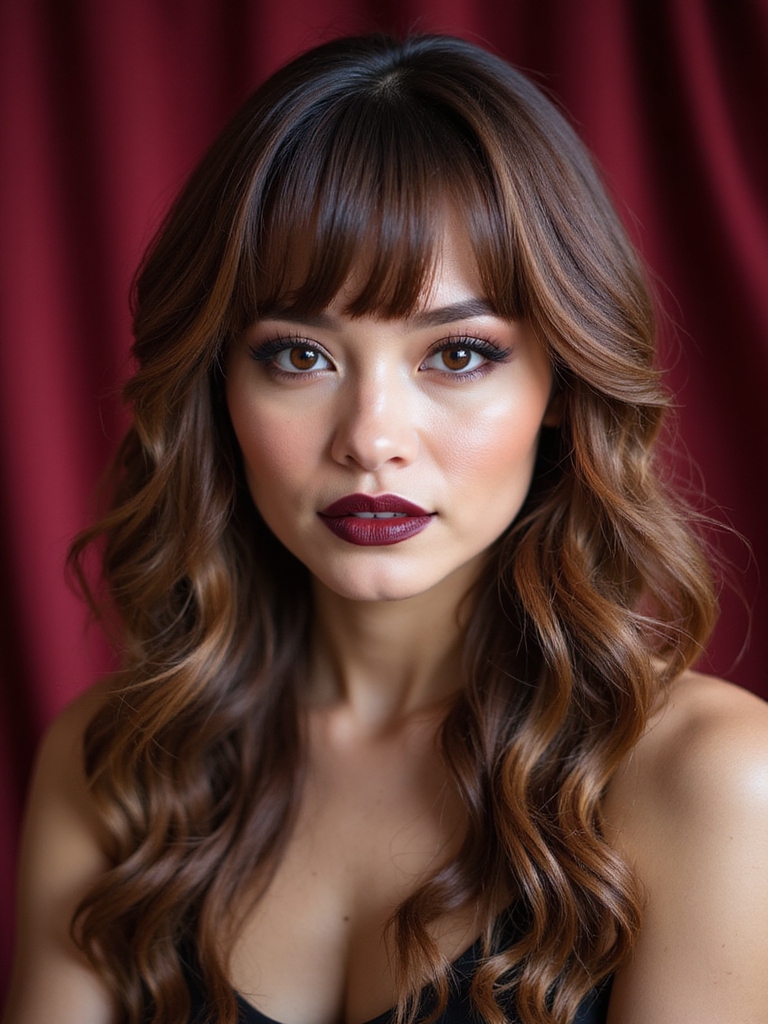 Side-swept layers round face