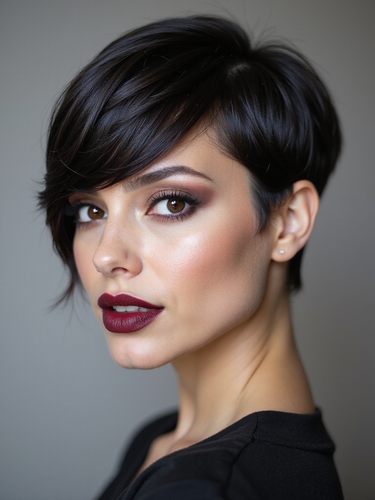 side swept tapered pixie finesse