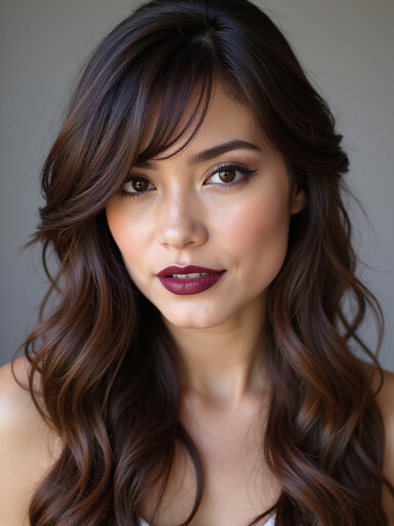 side swept wispy feathered fringe