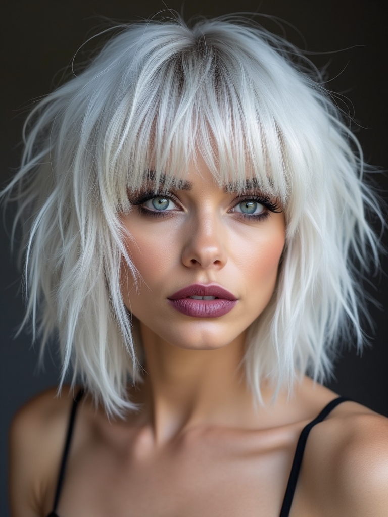 silver blonde textured wolfhair