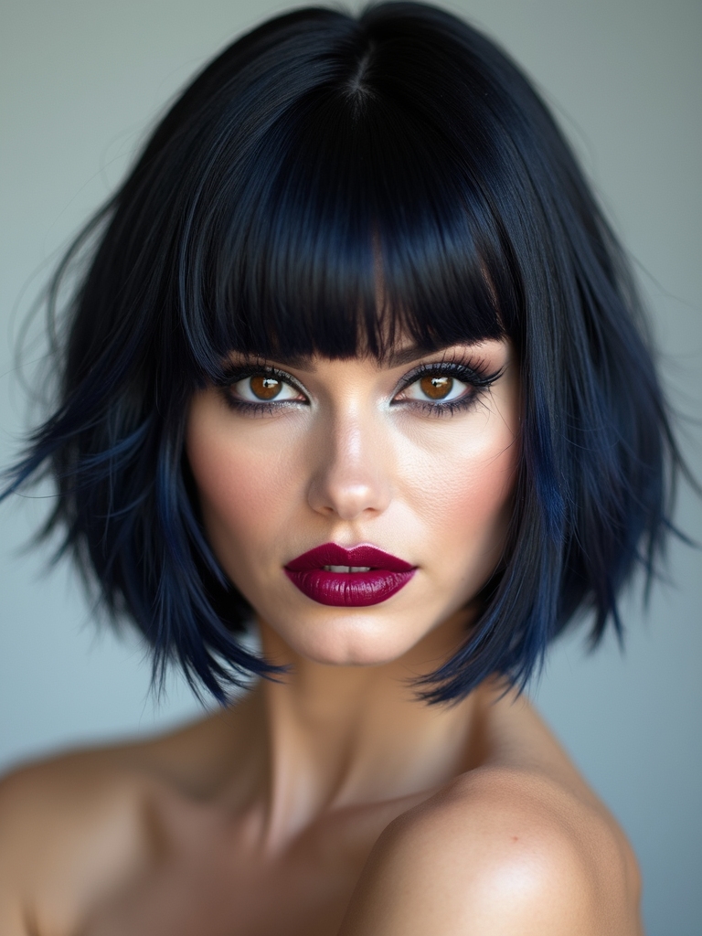 sleek choppy bob with texture