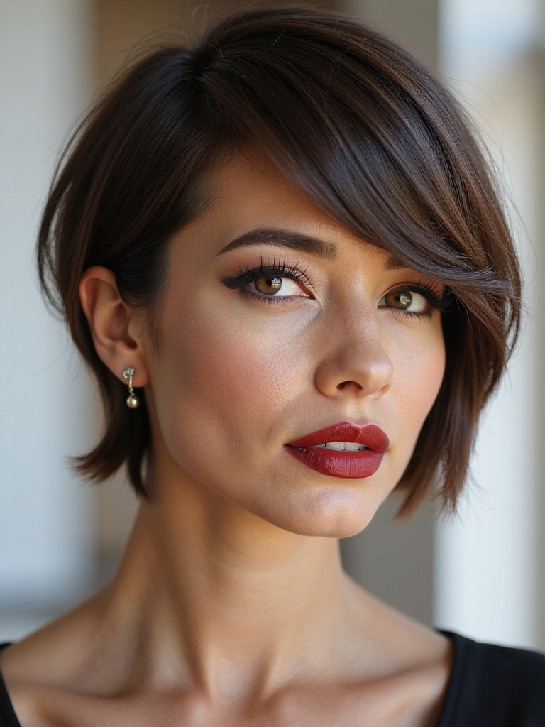 sleek deep part pixie bob