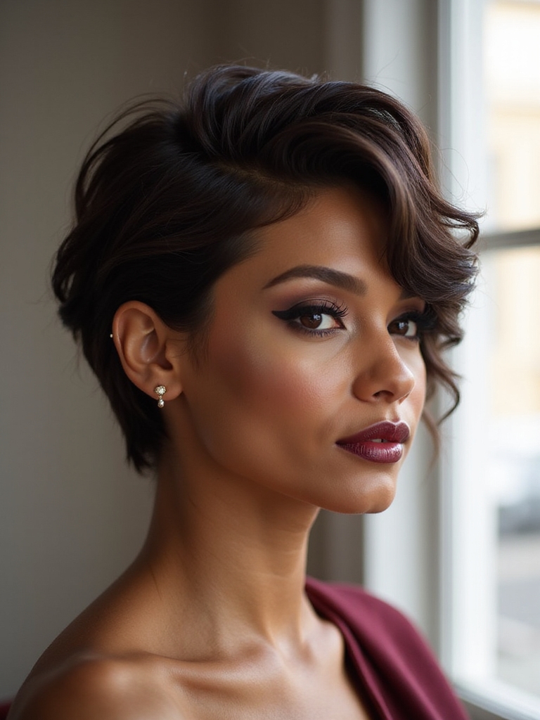 sleek finger wave cropped sculpture