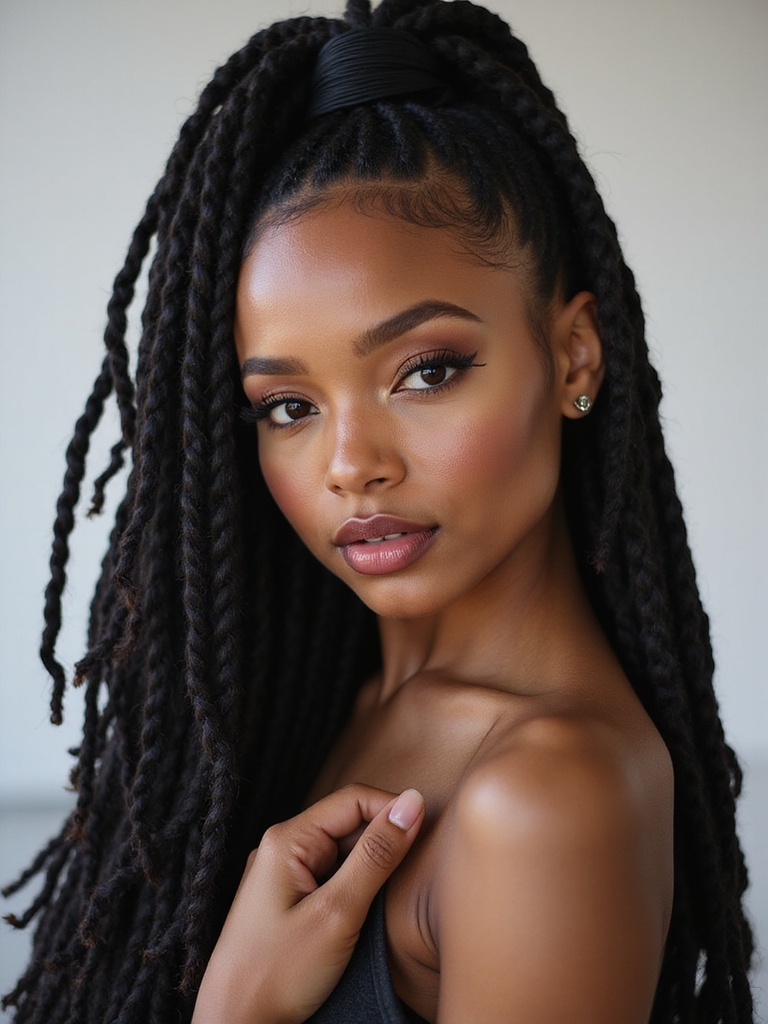 sleek high ponytail with edge control