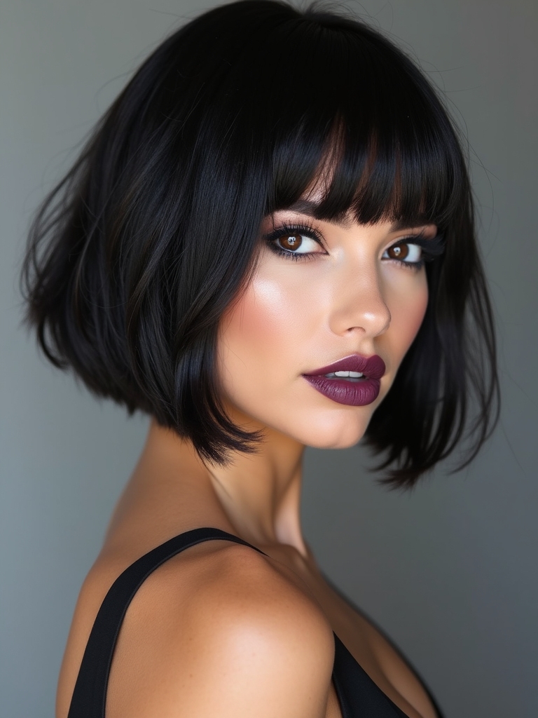 sleek layered tapered wolfcut