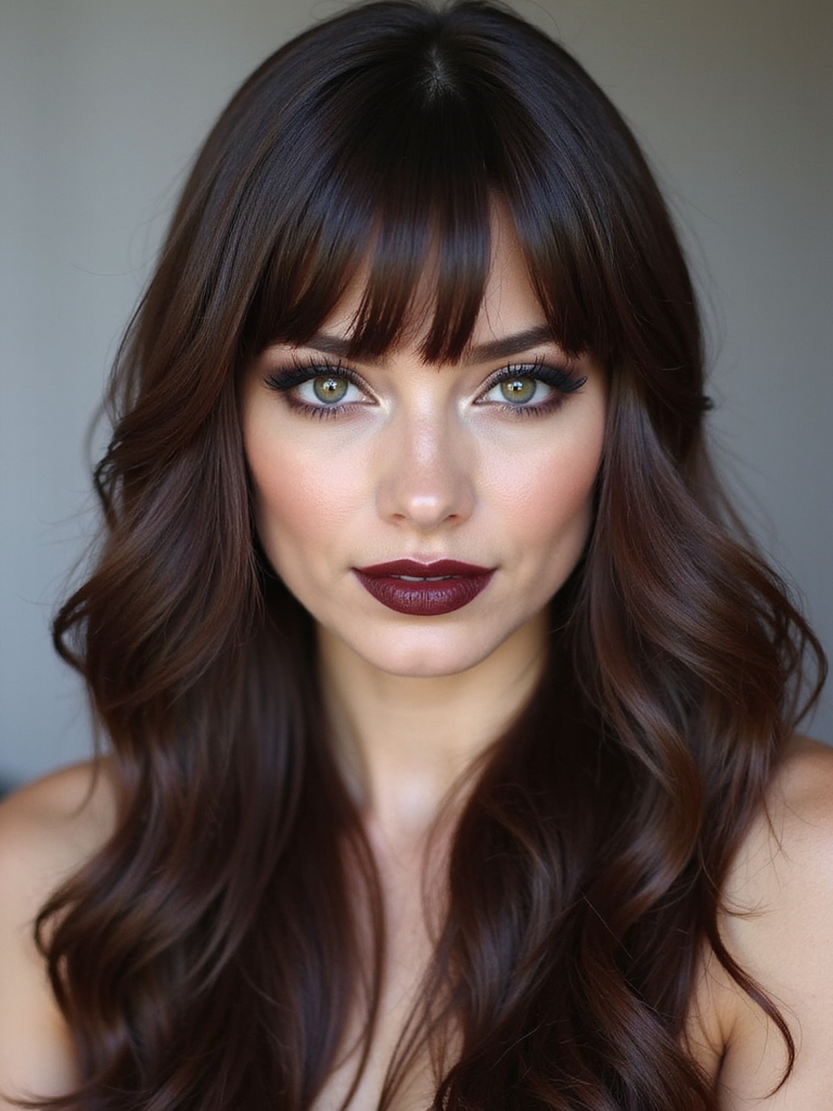 sleek long bangs polish