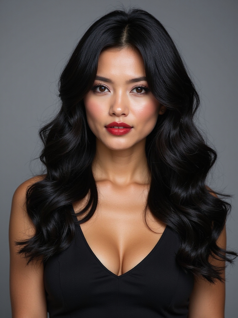 sleek long v cut layers