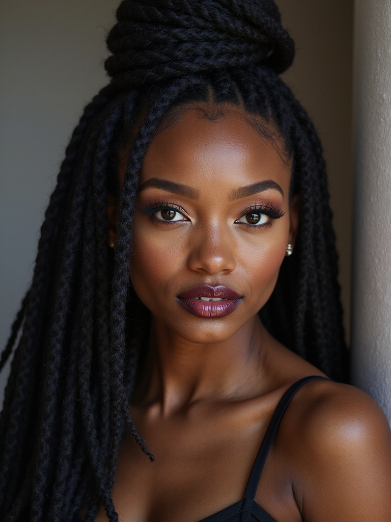 low tension protective loc bun worn for a night out or everyday protection