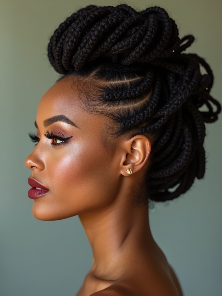 sleek pinned short locs