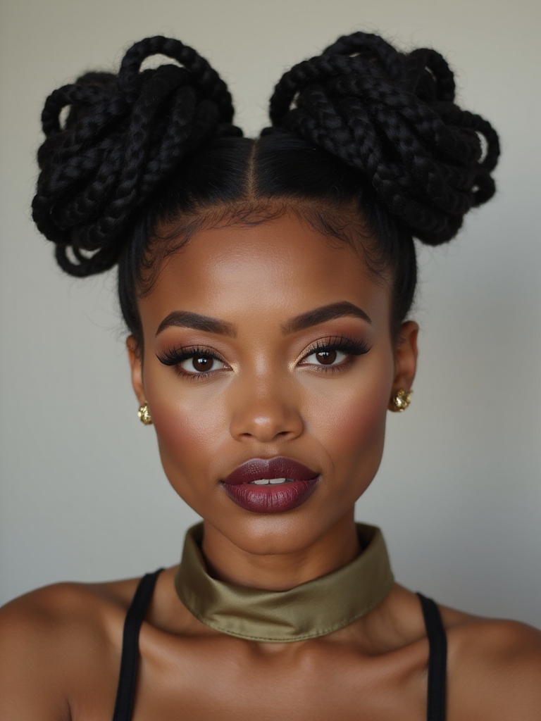 sleek polished space buns