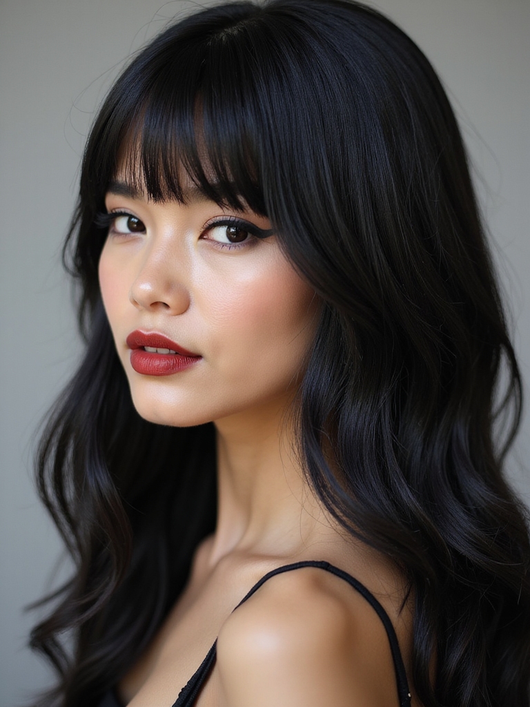 sleek razor feathered wolf cut