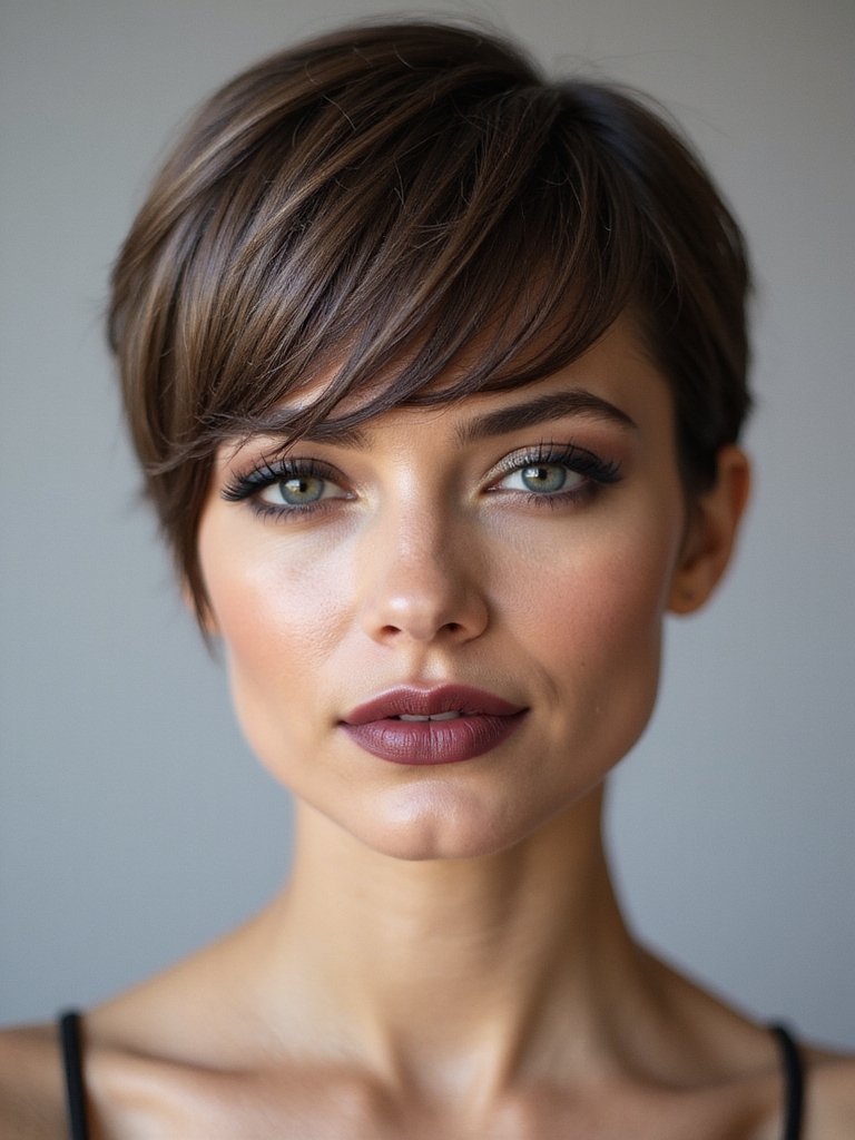 soft angled asymmetrical pixie