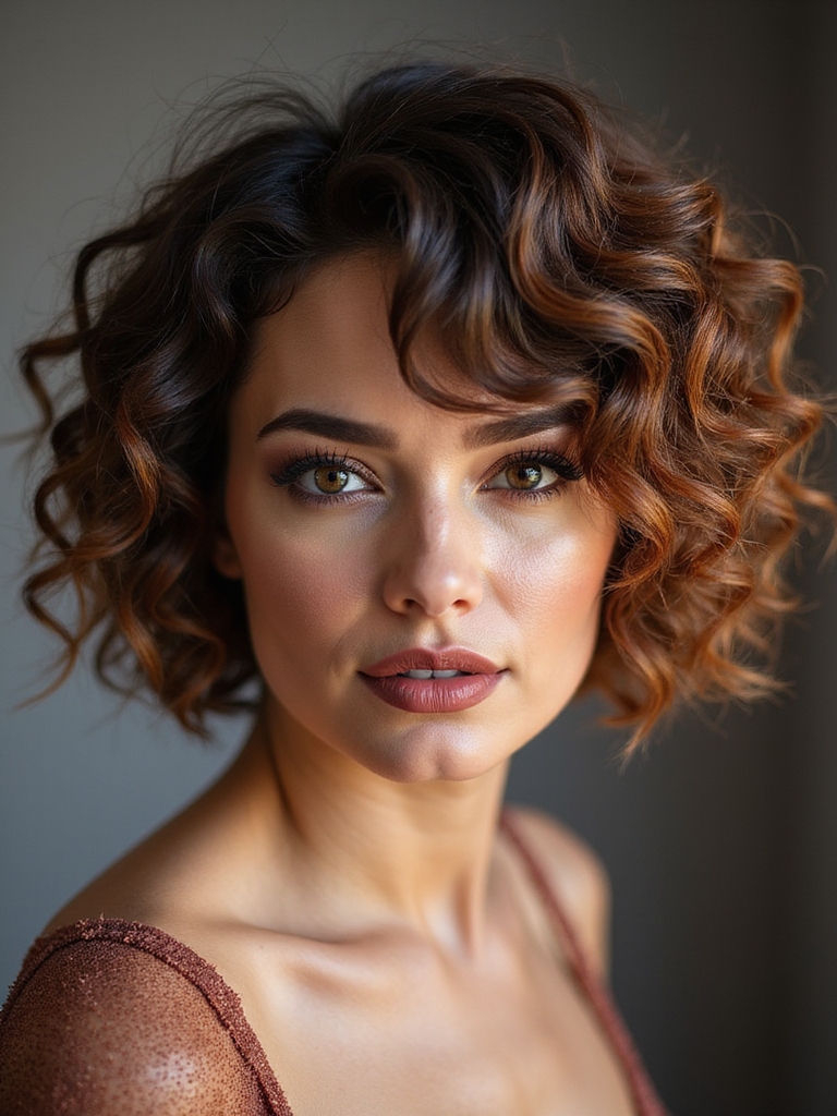 Curly bob color