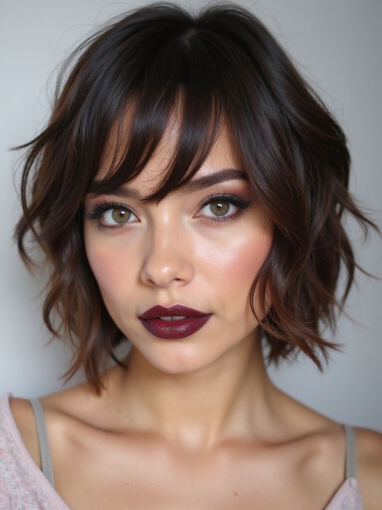 soft collarbone length textured chop
