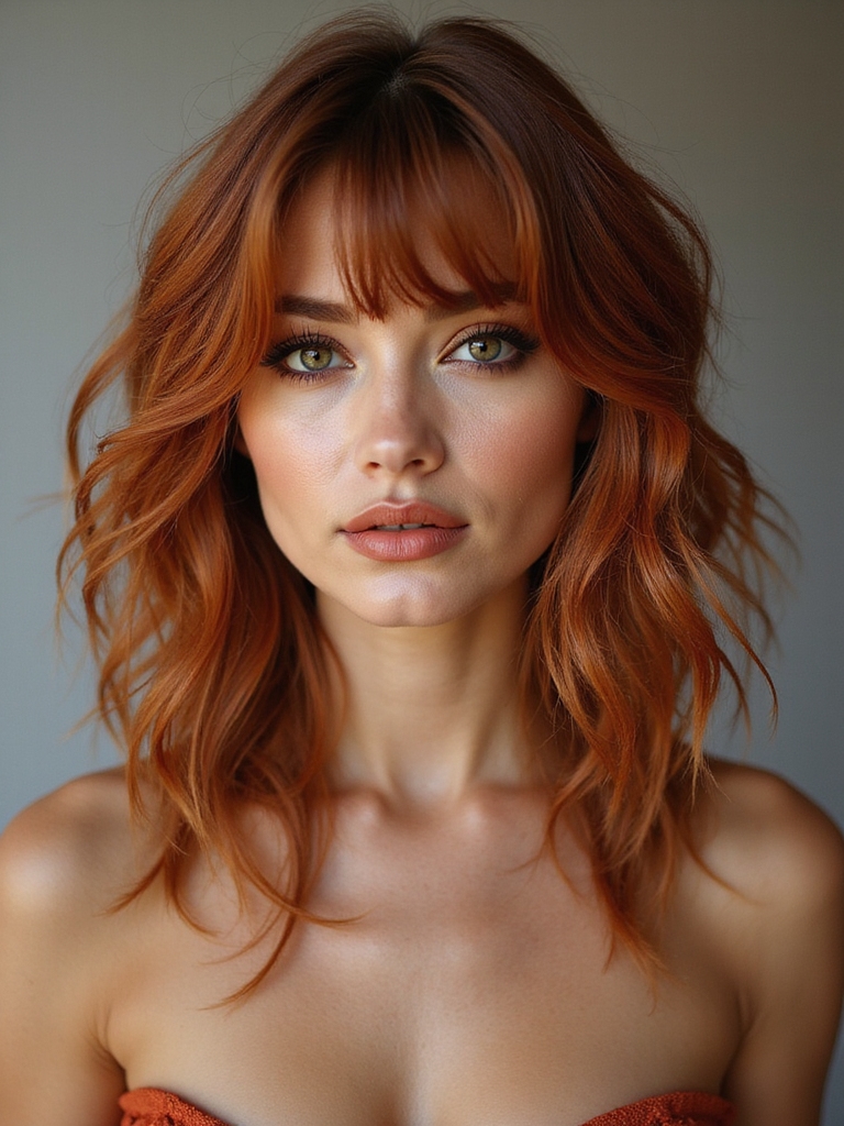 soft copper wolf cut