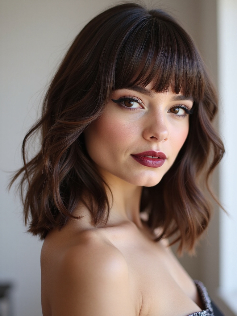 soft face framing side swept bangs