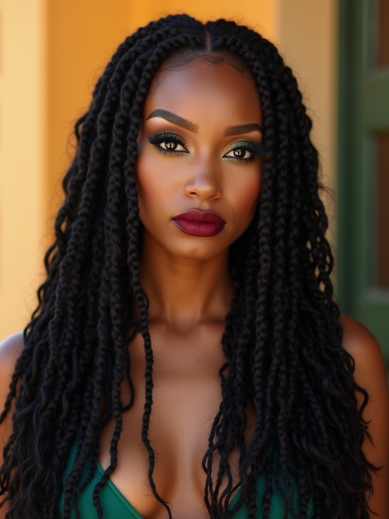 Goddess locs finished with soft curly ends