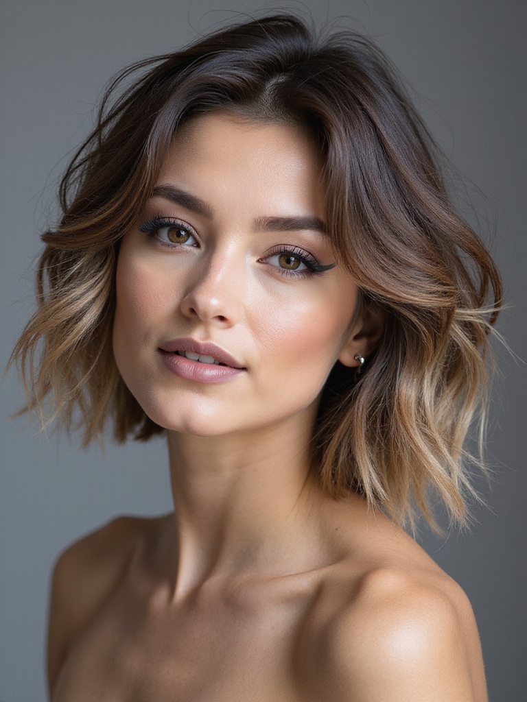 soft feathered face framing layers