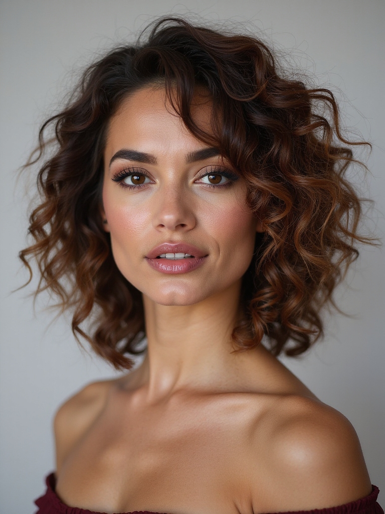 A curly medium shag for natural texture