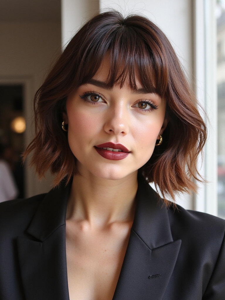 Soft layered French bob
