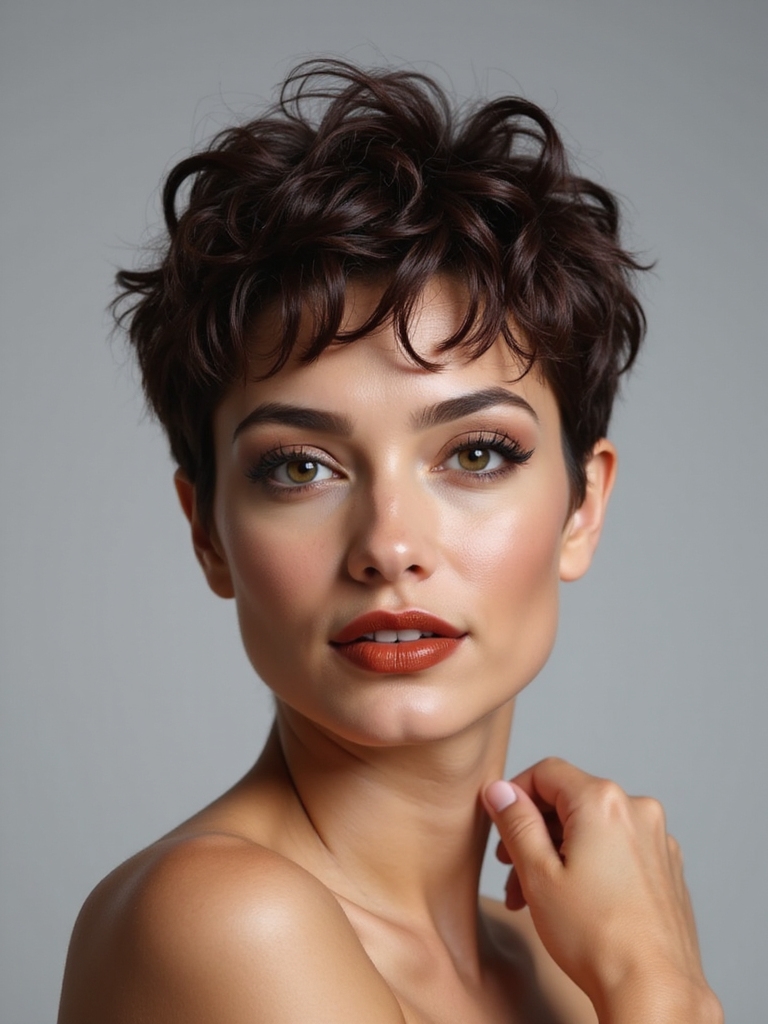 A curly pixie for fine curls