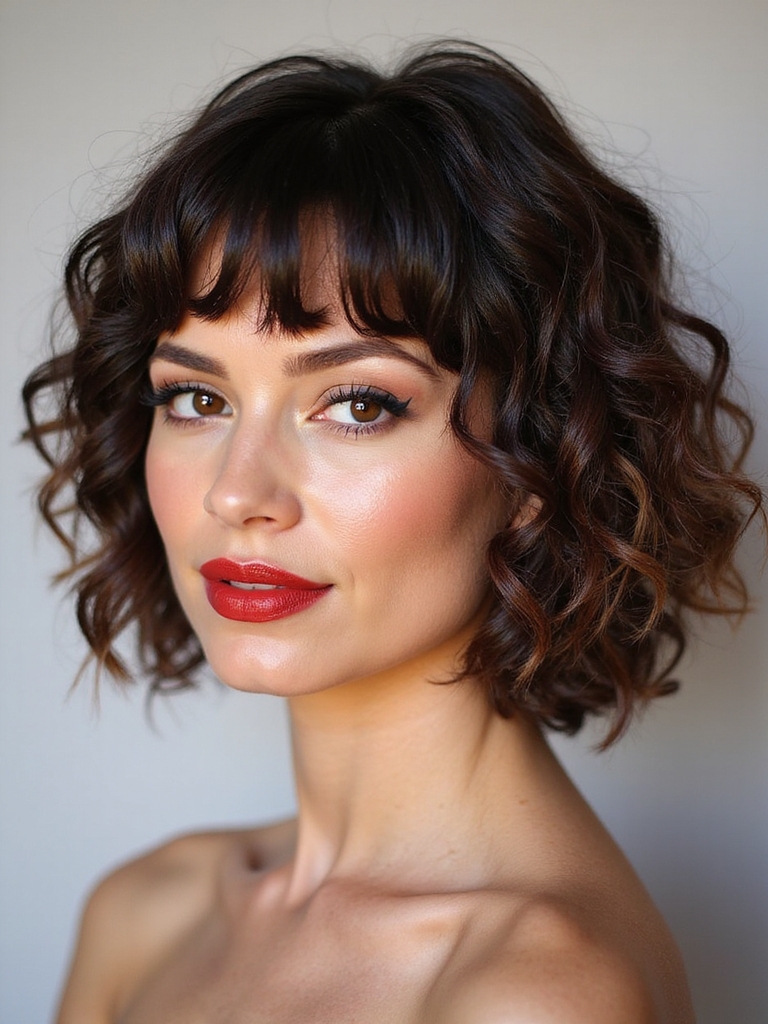Layered curly bob