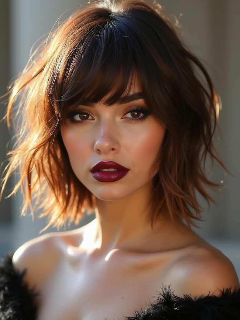 soft layered curtain bangs