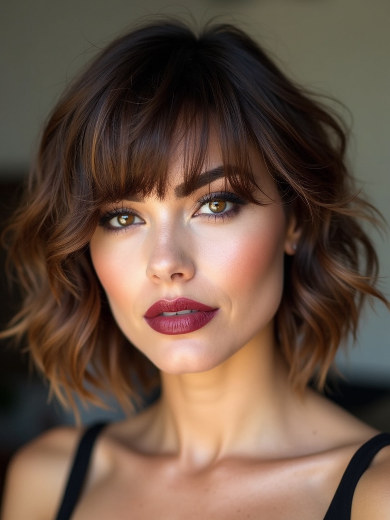 soft layered curtain fringe