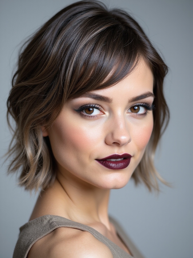 Side-swept long pixie
