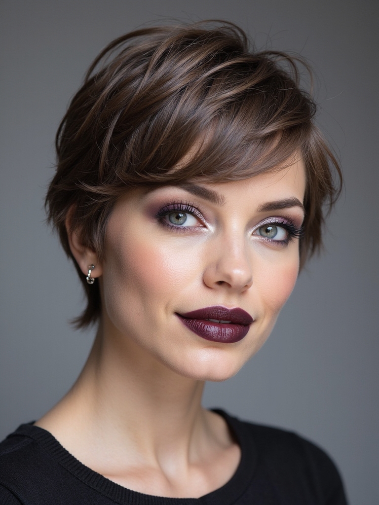 soft textured pixie bangs