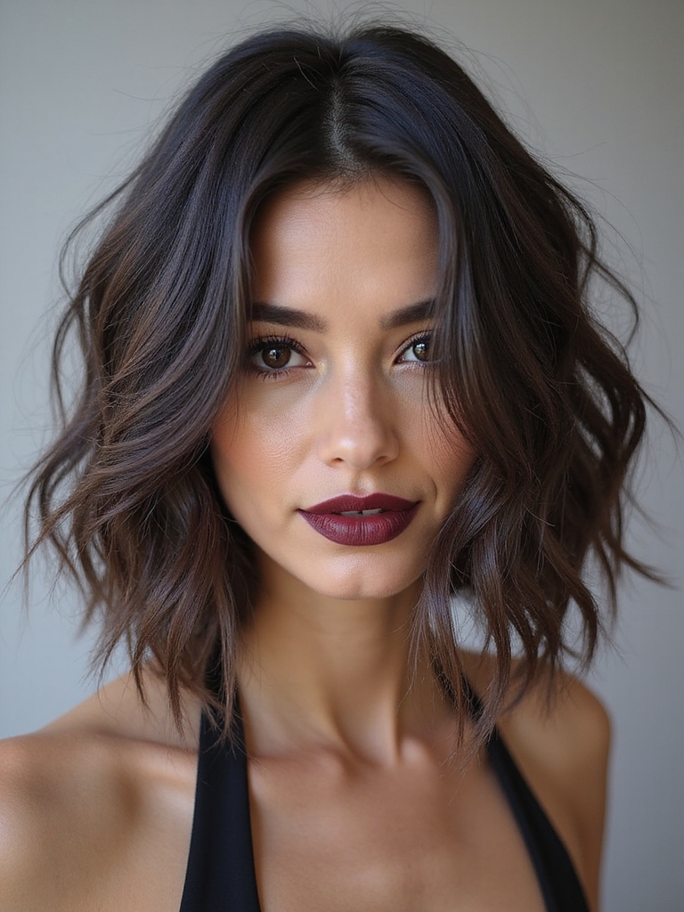 soft textured shag bob