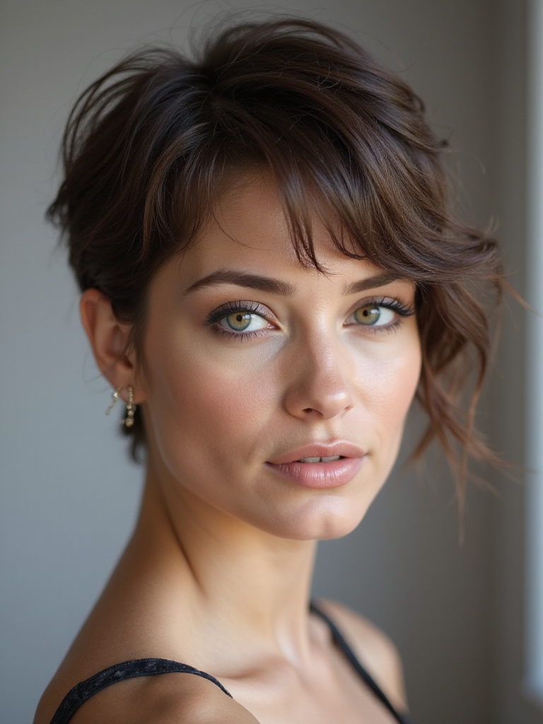 soft tousled feathered pixie