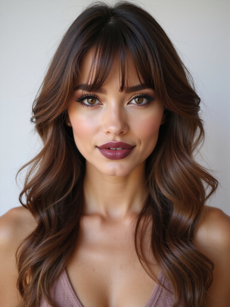 Soft wispy curtain bangs