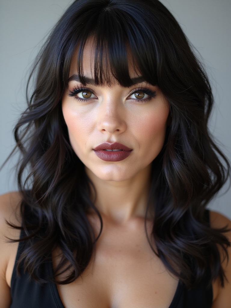 softly tapered face flattering bangs