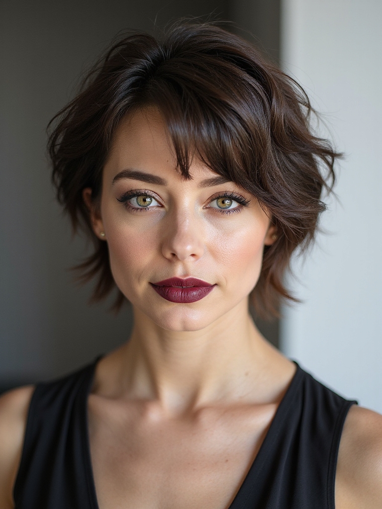 softly tapered fringe friendly pixie