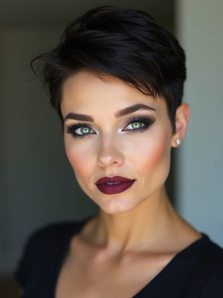 softly tapered pixie sides