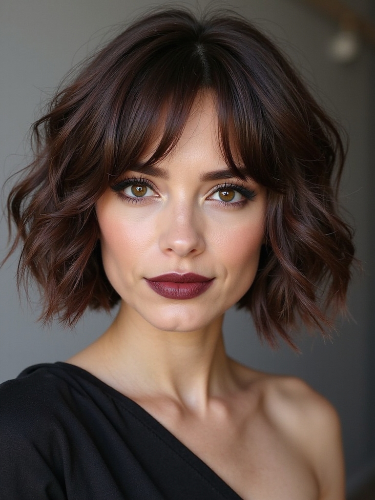 softly textured a line bob