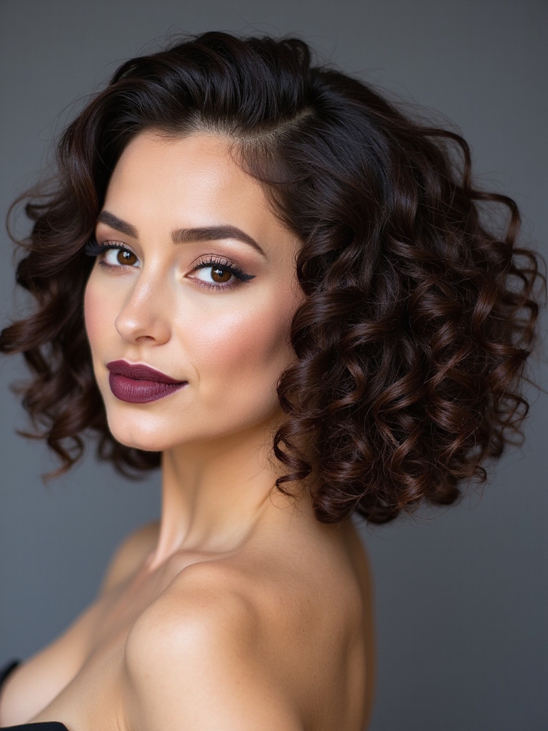 Stacked curly bob