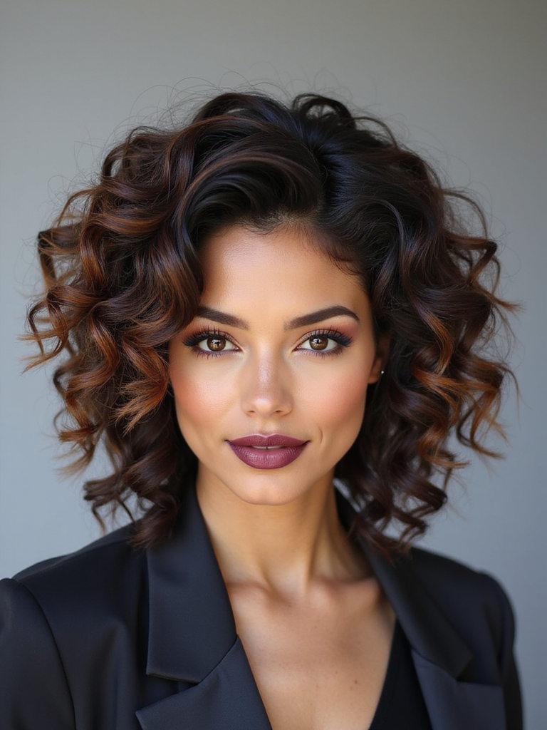 Inverted curly bob