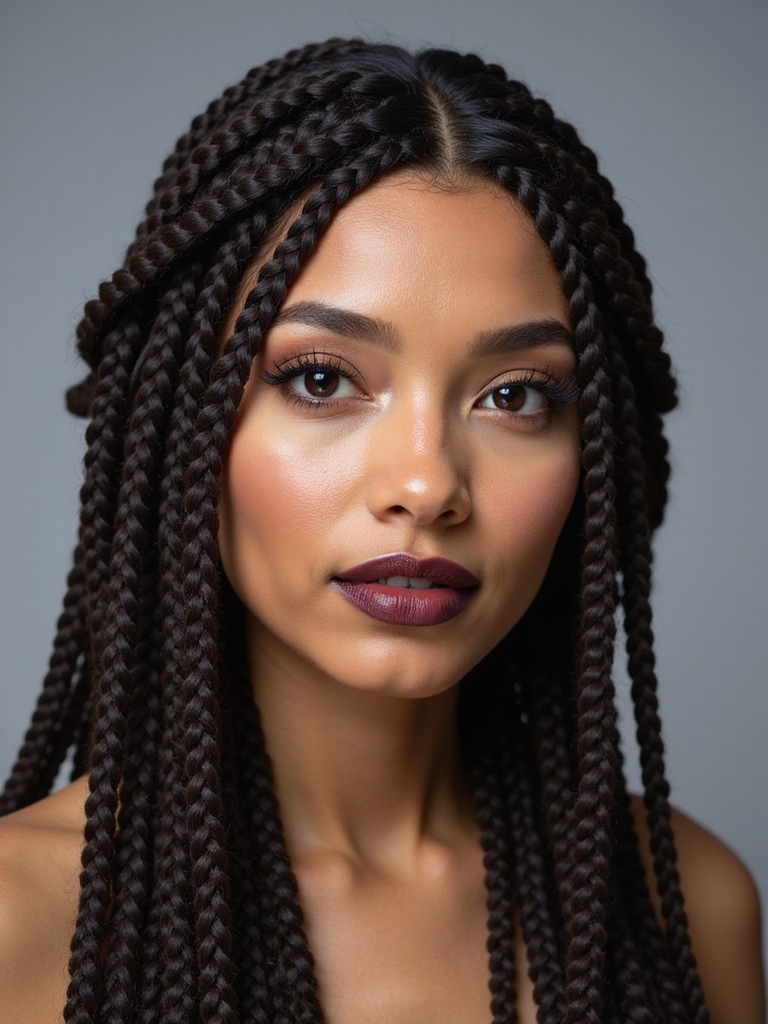 Multi-length box braids