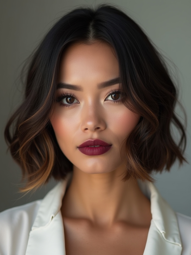Placing volume on a bob to balance facial proportions
